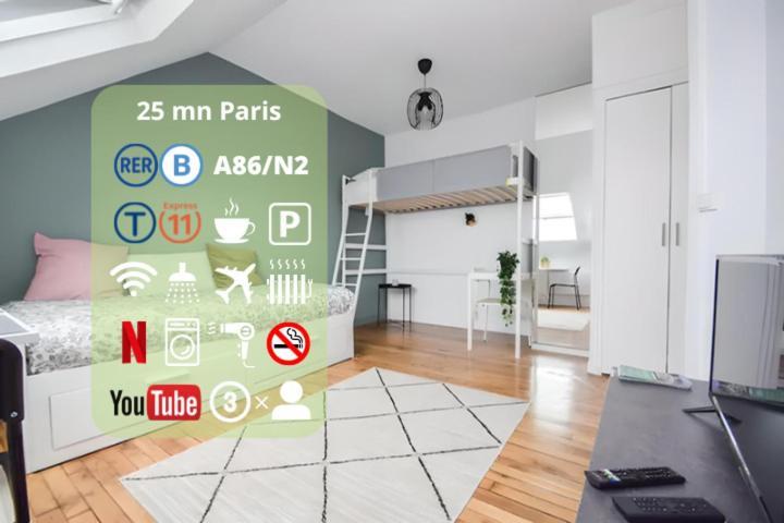 Disponible - Appartement Entier - 10Mn Rer B Aeroport Cdg - Paris Gare Du Nord, T11 Express, Le Bourget, Tout Equipe, Netflix Gratuit, 3 Personnes, 4Eme Etage, Escaliers, Parc Des Expositions, Parking Rue Gratuit Apres 19H Drancy Exteriér fotografie